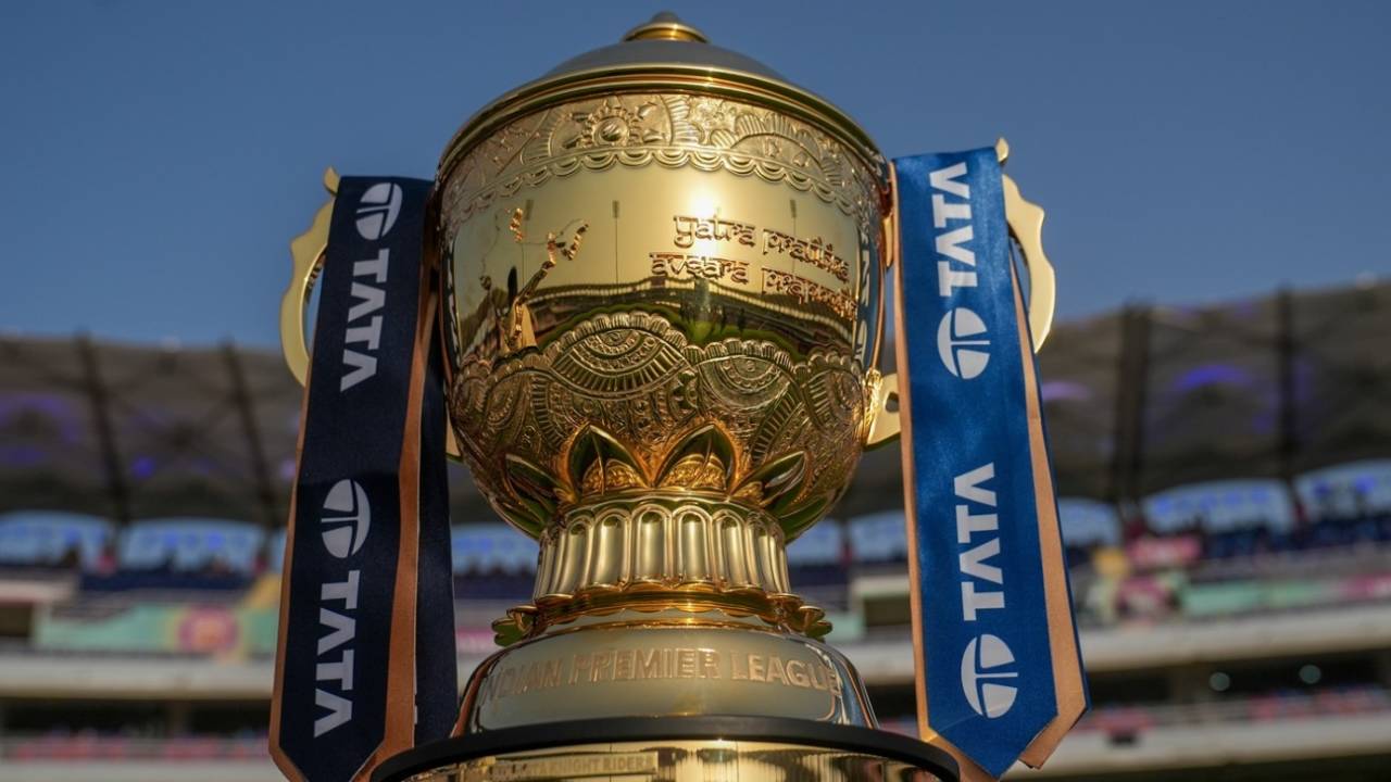 The IPL trophy on display in New Chandigarh, Gujarat Titans vs Mumbai Indians, IPL 2025, Eliminator, New Chandigarh, May 30, 2025