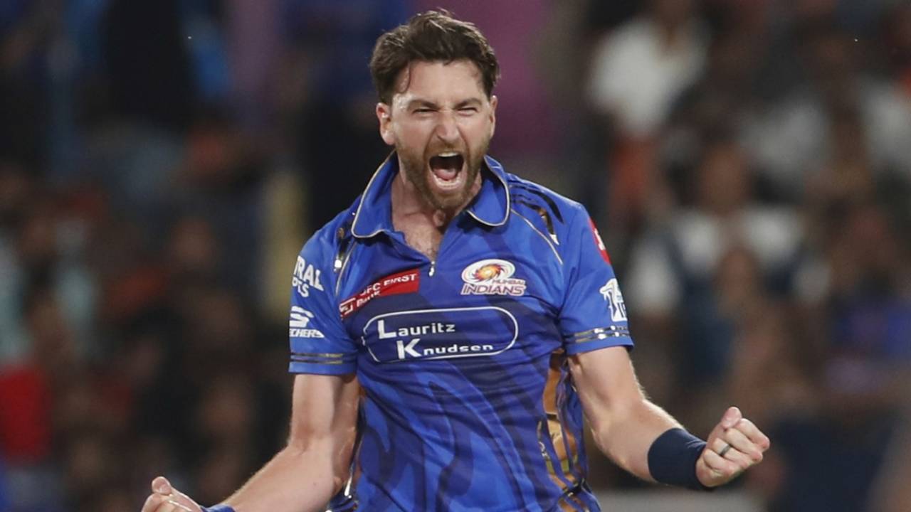 Richard Gleeson is pumped after getting B Sai Sudharsan, Gujarat Titans vs Mumbai Indians, IPL 2025, Eliminator, New Chandigarh, May 30, 2025