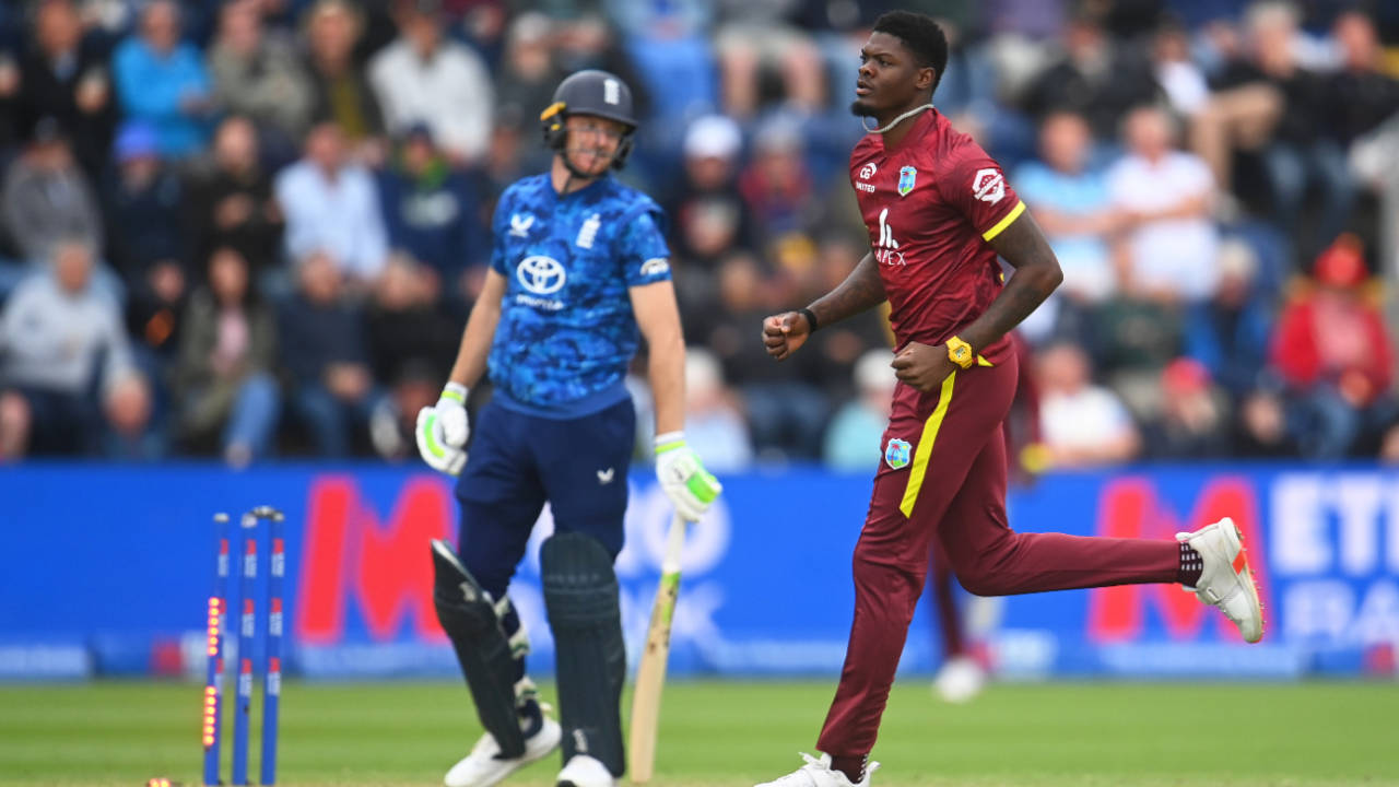 Alzarri Joseph produced a fierce spell to blast out Jos Buttler, England vs West Indies, 2nd ODI, Cardiff, June 1, 2025