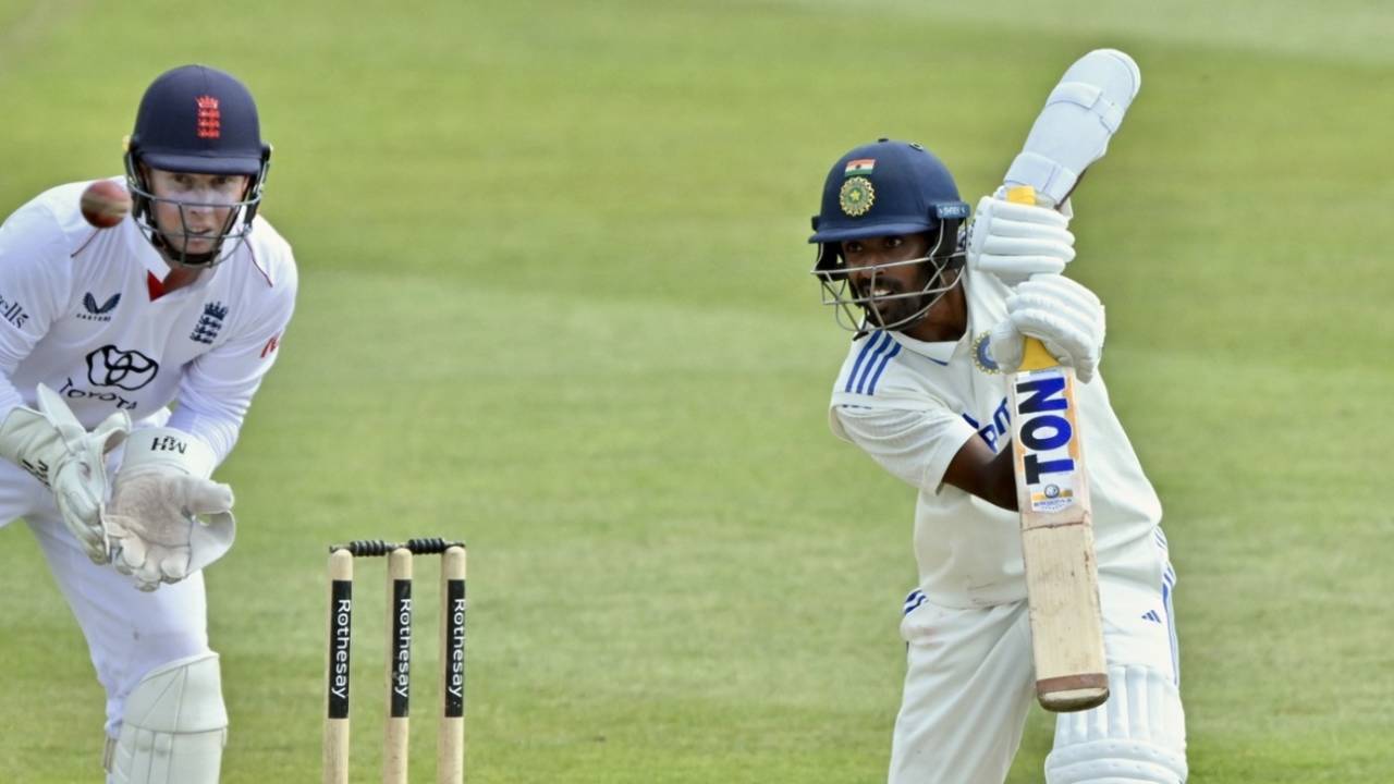 Abhimanyu Easwaran played a stroke-filled innings, England Lions vs India A, 1st unofficial Test, Canterbury, 4th day, June 2, 2025