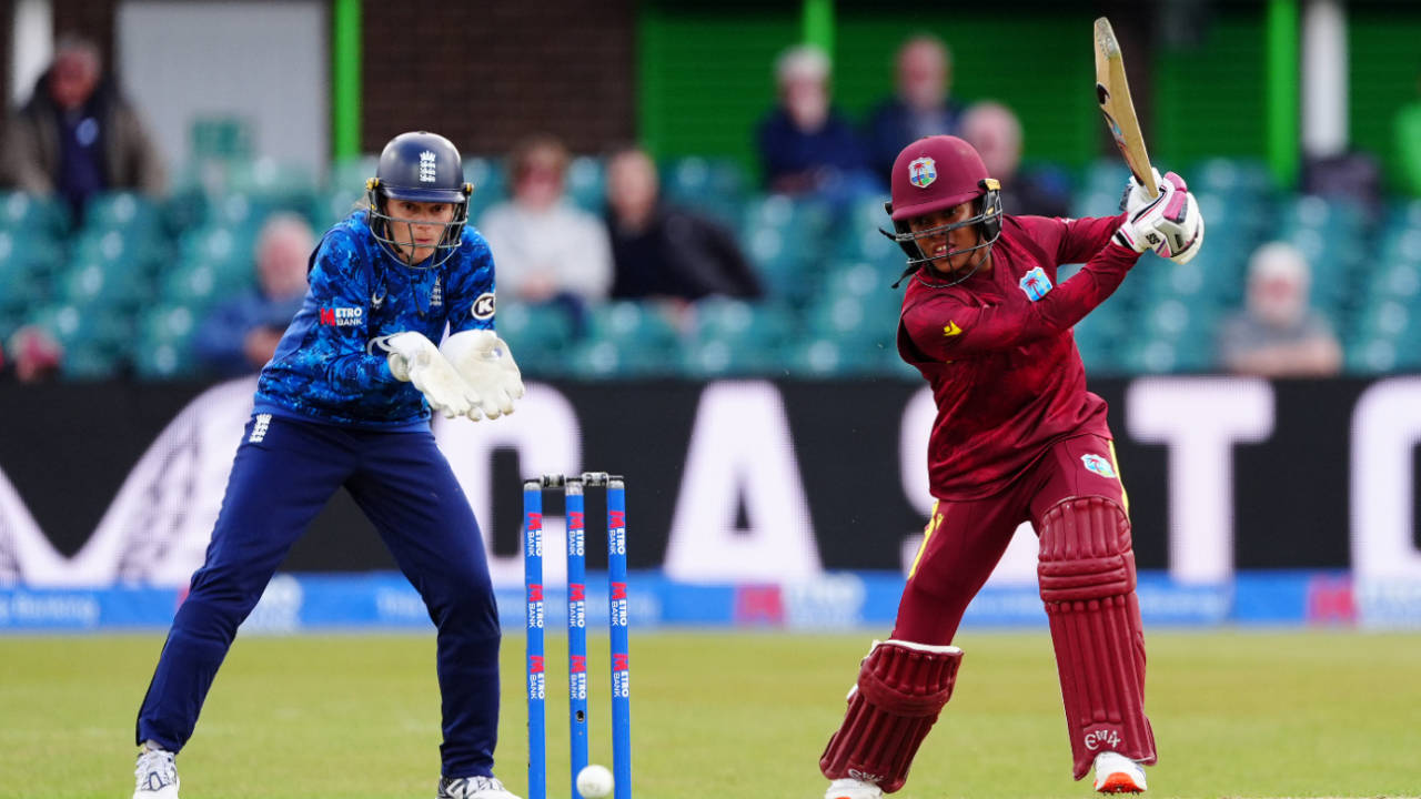 Realeanna Grimmond started brightly for West Indies, England vs West Indies, 2nd ODI, Grace Road, June 4, 2025
