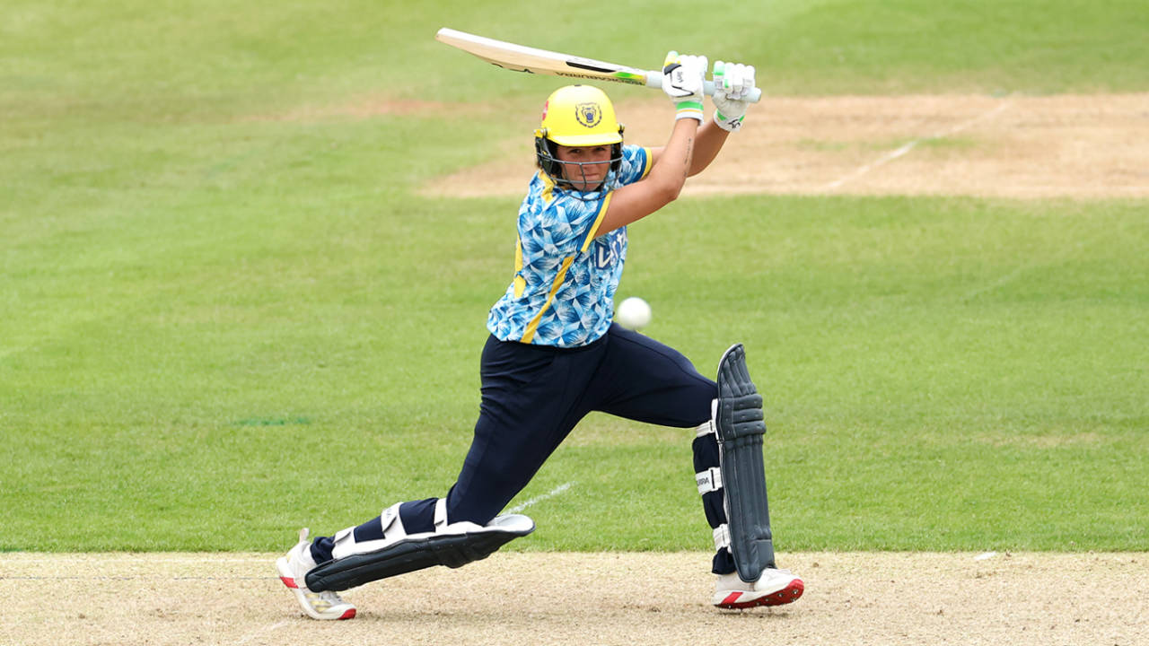 Stere Kalis launches into a drive, The Blaze vs Warwickshire, Women's T20 Blast, Trent Bridge, May 30, 2025