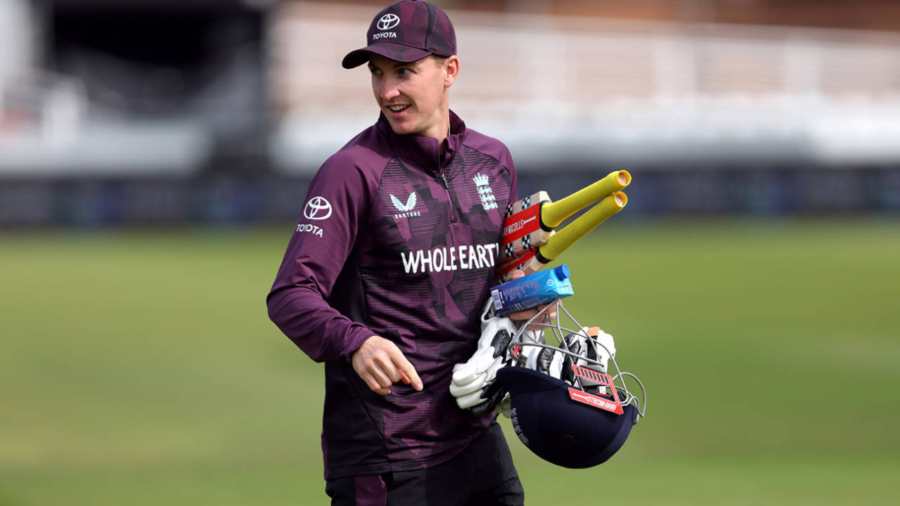 Harry Brook heads to the England nets, Chester-le-Street, June 5, 2025