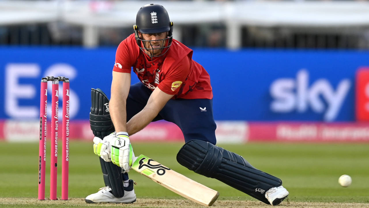 Jos Buttler pulls out the reverse-scoop, England vs West Indies, 1st T20I, Chester-le-Street, June 6, 2025