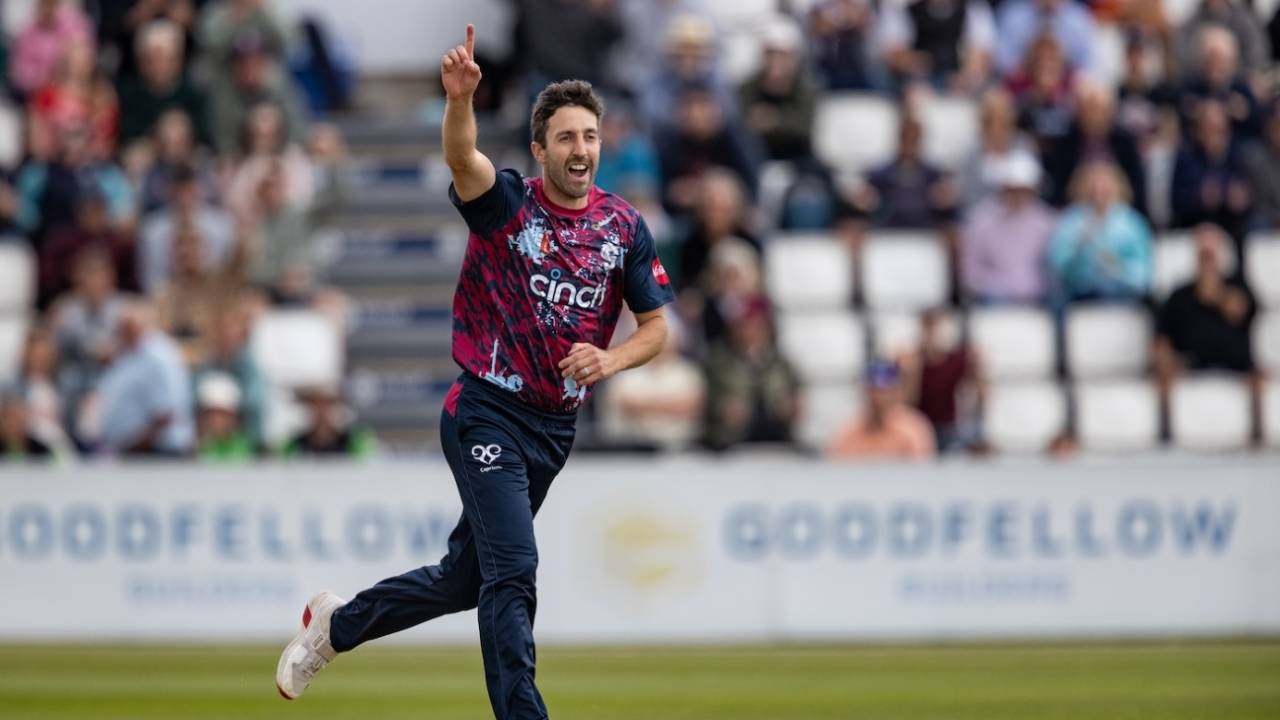 Ben Sanderson finished the match with a hat-trick, Northamptonshire Steebacks vs Worcestershire Rapids, Wantage Road, North Group, Men's Vitality Blast, June 6, 2025