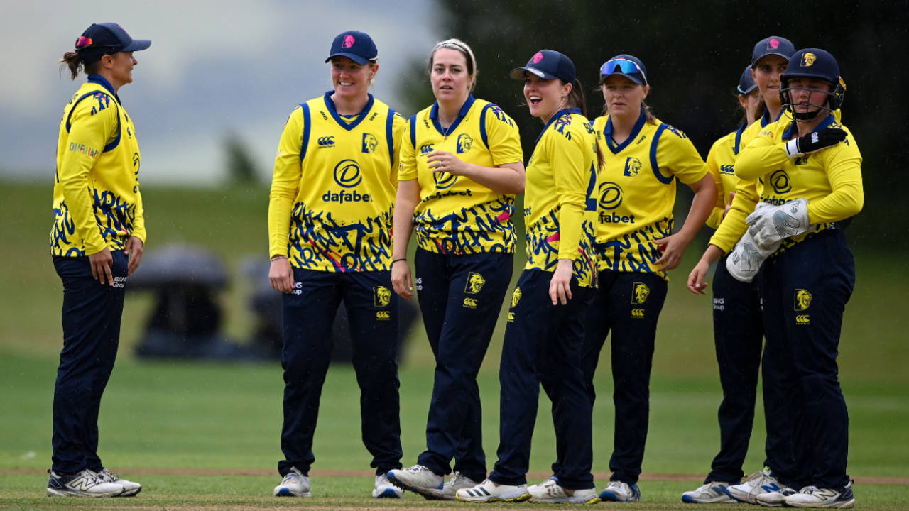 Durham's players celebrate a wicket, Hampshire vs Durham, Women's Vitality Blast, Arundel, June 7, 2025