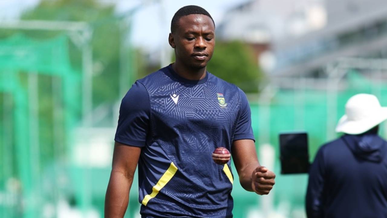 Kagiso Rabada prepares to bowl in the nets, London, June 8, 2025