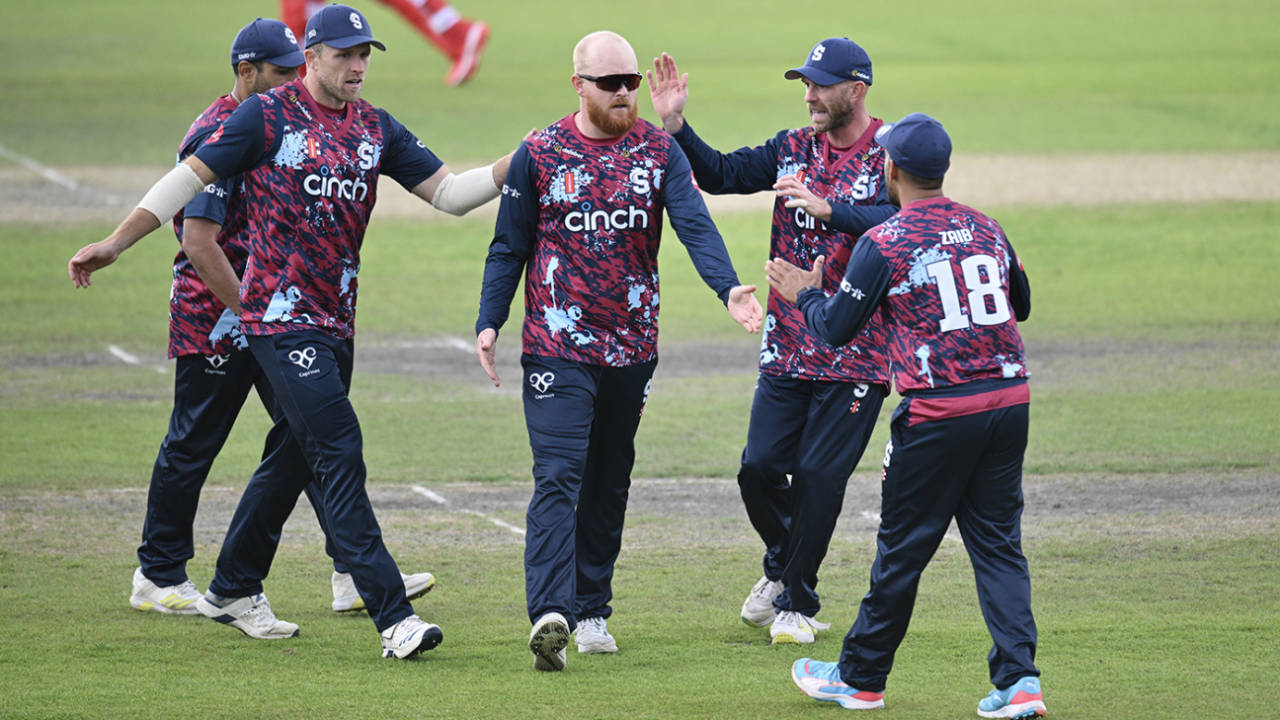 Lloyd Pope helped close out victory for the visitors, Lancashire vs Northamptonshire, Men's T20 Blast, Old Trafford, June 8, 2025