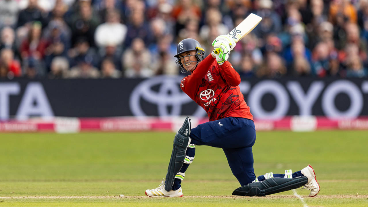 Tom Banton swings into the leg side, England vs West Indies, 2nd T20I, Bristol, June 8, 2025