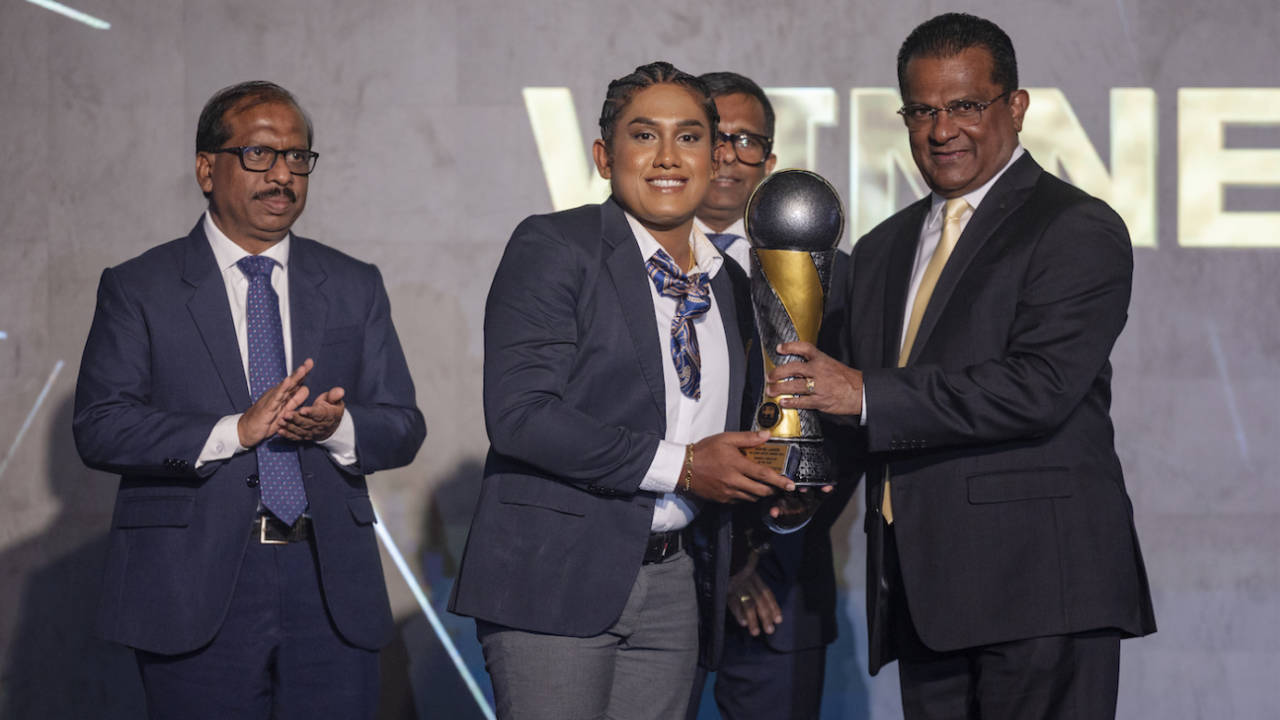 Chamari Athapaththu was named the Women's Cricketer of the Year at the Sri Lanka Cricket Awards 2024, June 9, 2025