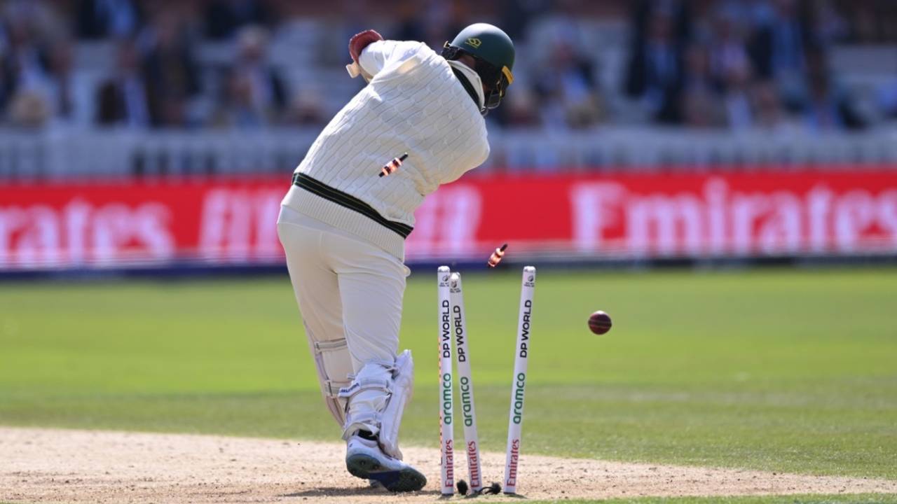 Nathan Lyon's stumps are shattered, Australia vs South Africa, World Test Championship final, 1st day, Lord's, June 11, 2025