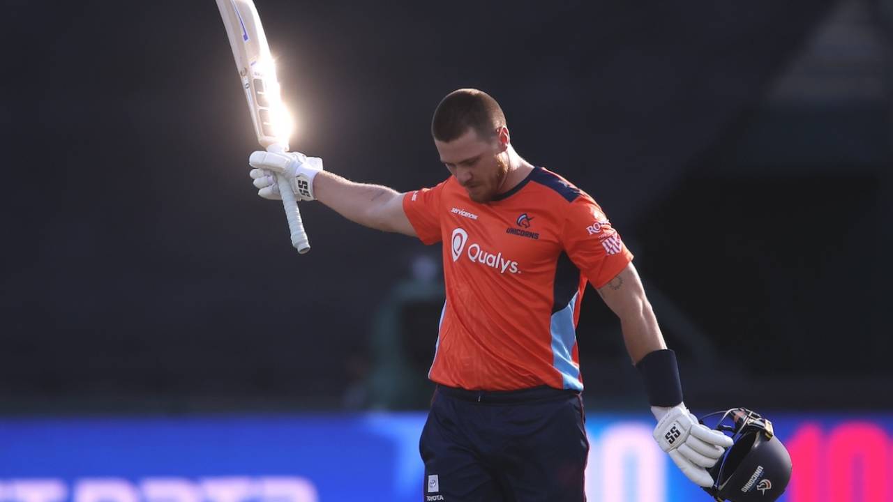Finn Allen brought up his 150 off just 50 balls, San Francisco Unicorns vs Washington Freedom, MLC 2025, Oakland, June 13, 2025