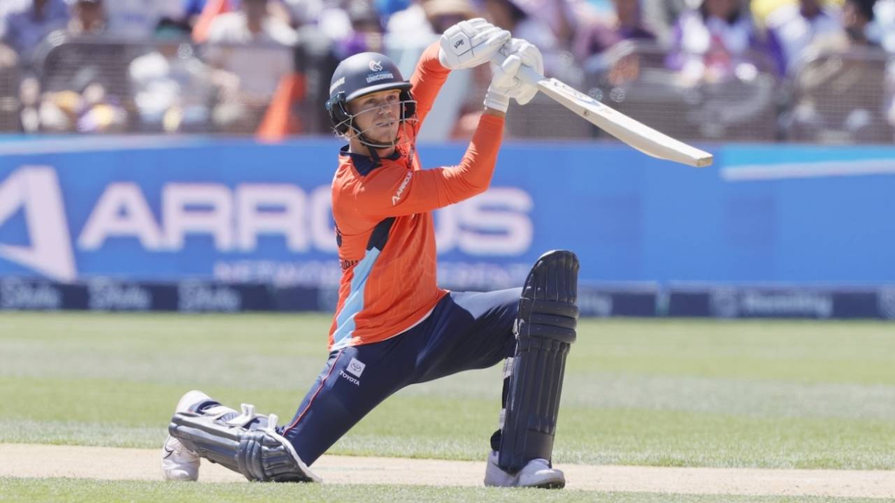 Jake Fraser-McGurk bashed 11 sixes in his knock, San Francisco Unicorns vs Los Angeles Knight Riders, MLC 2025, Oakland, June 14, 2025