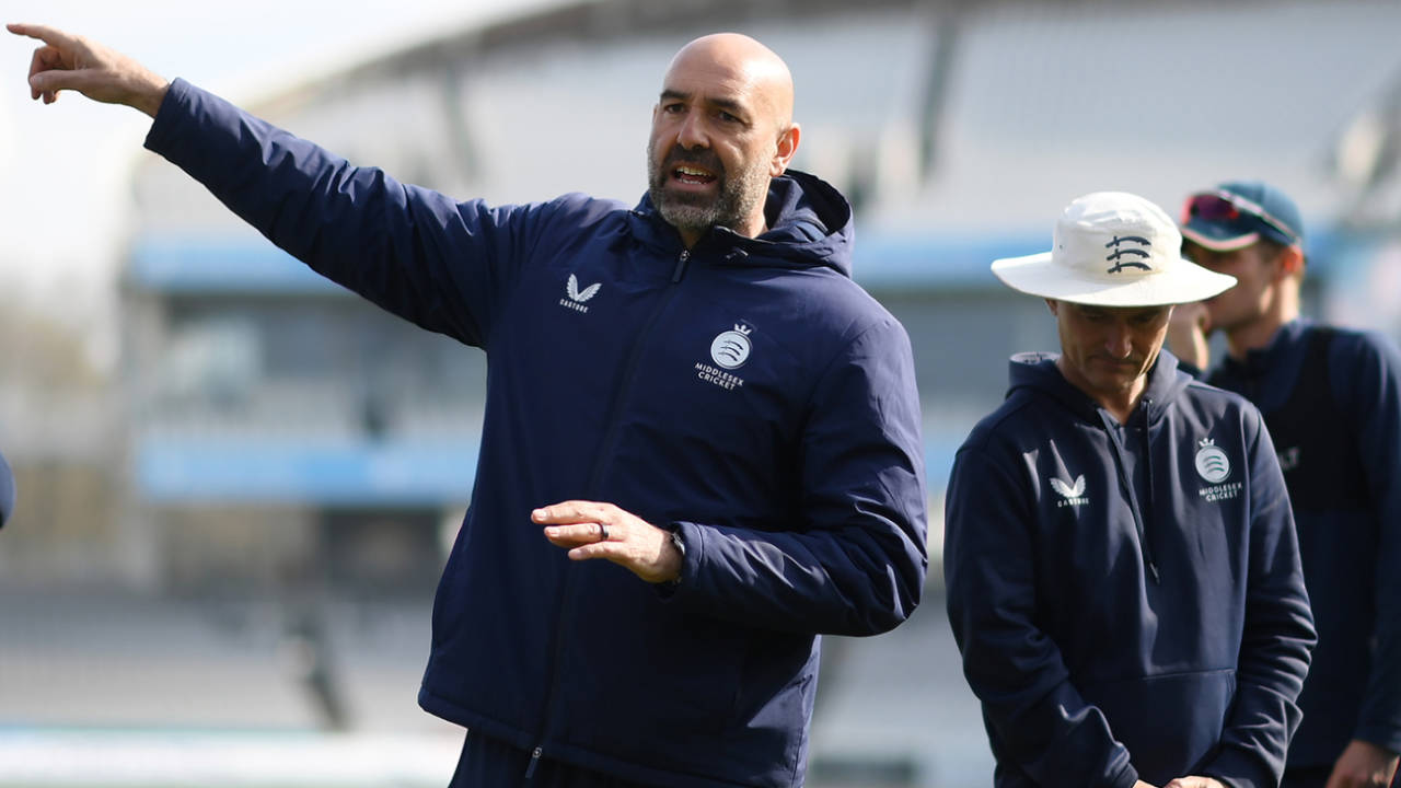 Middlesex head coach Richard Johnson before the start of play, Middlesex vs Lancashire, County Championship, Division Two, Lord's, 1st day, April 4, 2025