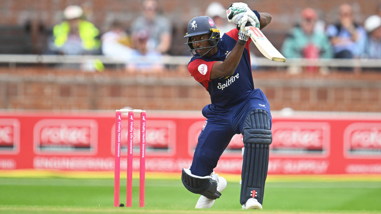 Tawanda Muyeye continued his productive season, Somerset vs Kent, Men's T20 Blast, Taunton, June 15, 2025