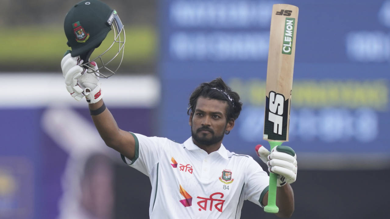 Najmul Hossain Shanto scored twin centuries in a Test for the second time, Sri Lanka vs Bangladesh, 1st Test, Galle, 5th day, June 21, 2025