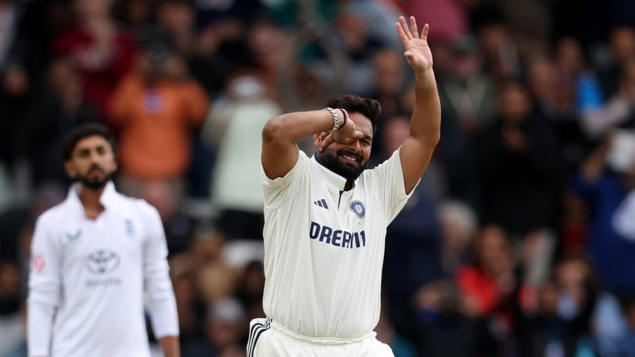 Rishabh Pant celebrates his second century of the match, England vs India, 1st Test, Leeds, 4th day, June 23, 2025