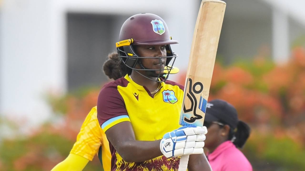 Hayley Matthews struck a half-century to lead West Indies' chase, West Indies vs South Africa, 3rd T20I, Cave Hill, June 23, 2025