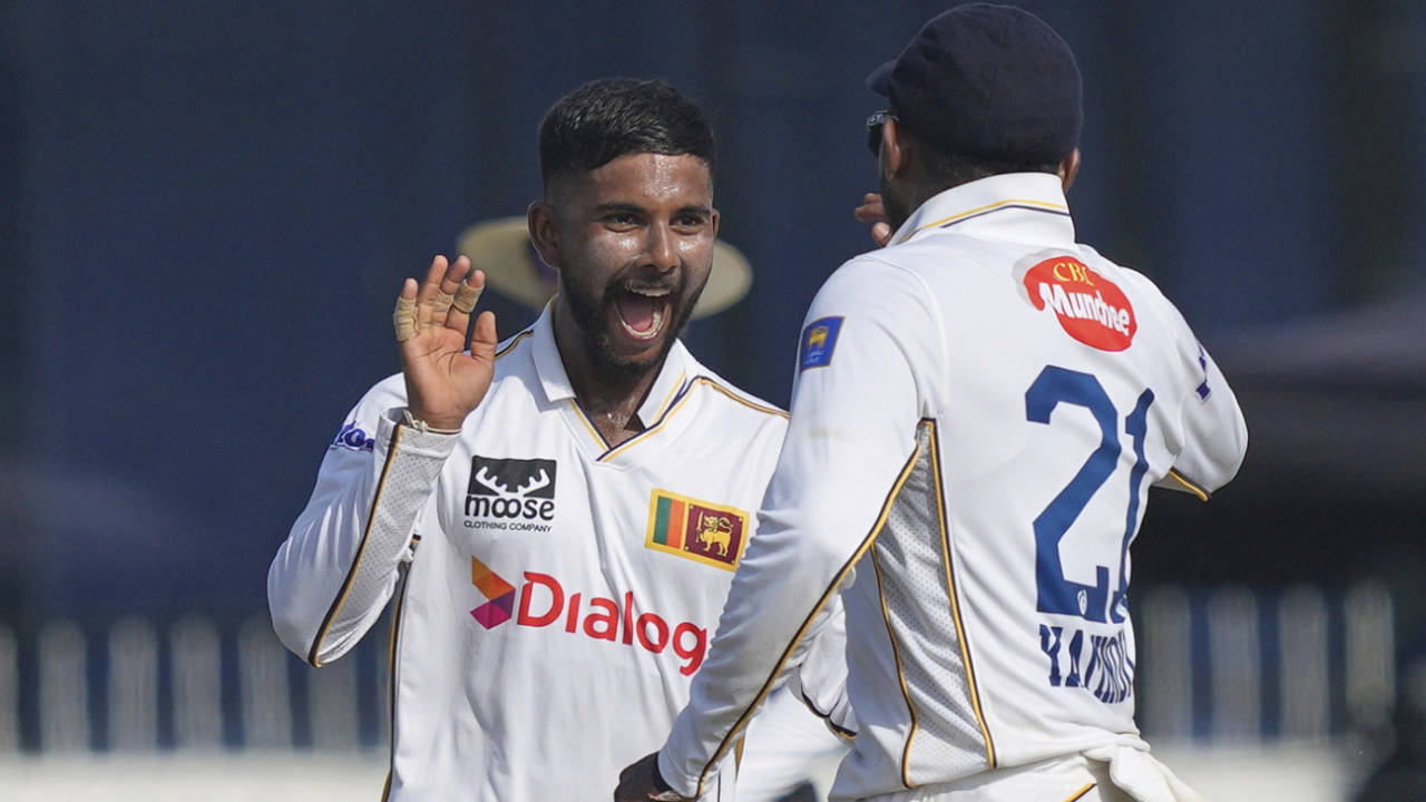 Sonal Dinusha had Litton Das caught behind for his maiden Test wicket, Sri Lanka vs Bangladesh, 2nd Test, Day 1, Colombo, June 25, 2025