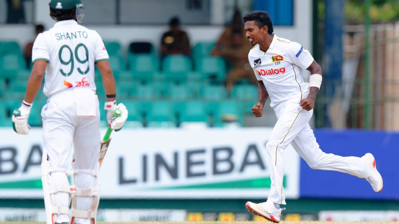 Vishwa Fernando struck twice on the first day, Sri Lanka vs Bangladesh, 2nd Test, Day 1, Colombo, June 25, 2025