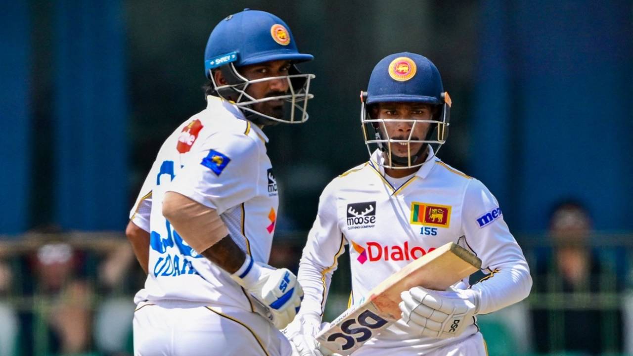 Lahiru Udara and Pathum Nissanka run between the wickets, Sri Lanka vs Bangladesh, 2nd Test, Day 2, Colombo, June 26, 2025