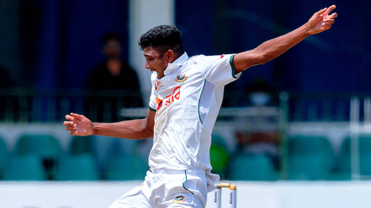 Nahid Rana finished day two with 0 for 54 in 12 overs, Sri Lanka vs Bangladesh, 2nd Test, Day 2, Colombo, June 26, 2025