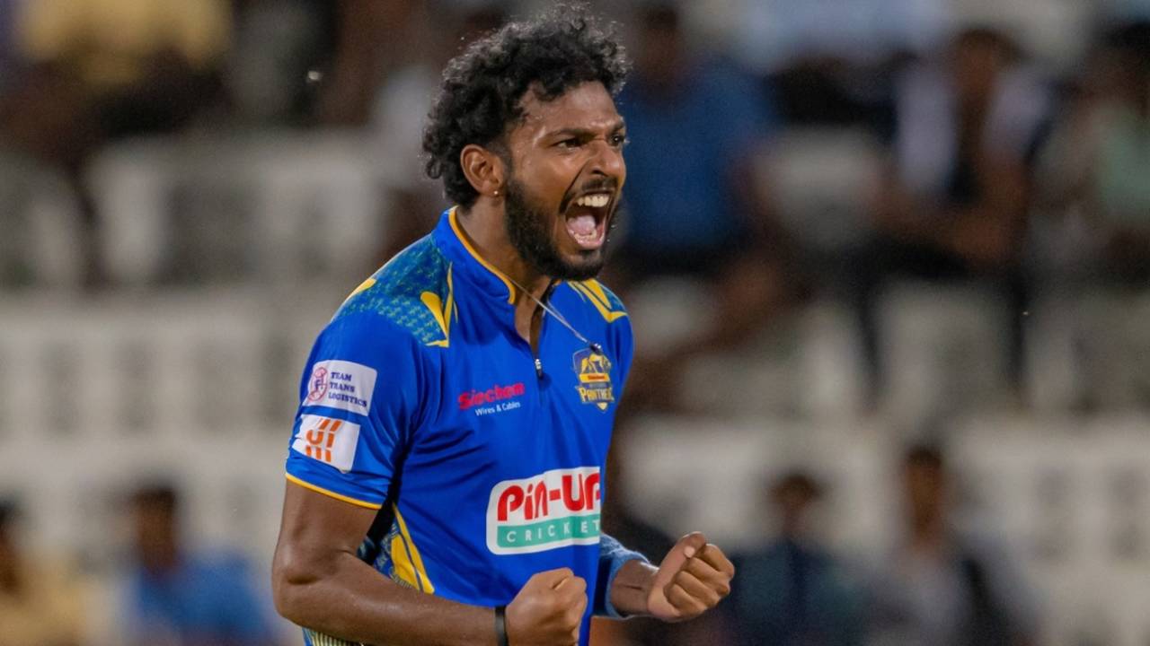 Karthik Meiyappan strikes after coming in as an Impact Player, Madurai Panthers vs Trichy Grand Cholas, TNPL 2025, Tirunelveli, June 25, 2025