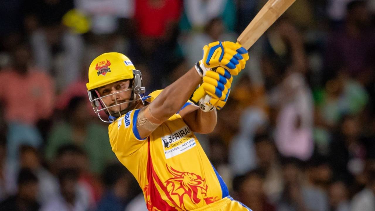 Hunny Saini whacked 37 off 14 balls for Dindigul Dragons, Dindigul Dragons vs Nellai Royal Kings, TNPL 2025, Tirunelveli, June 27, 2025