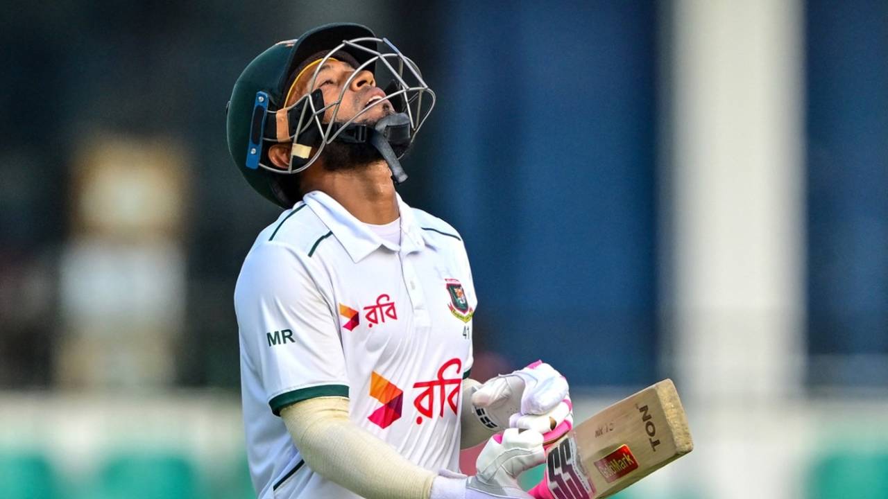 A dejected Msuhfiqur Rahim walks back after falling in the final session, Sri Lanka vs Bangladesh, 2nd Test, Colombo, 3rd day, June 27, 2025