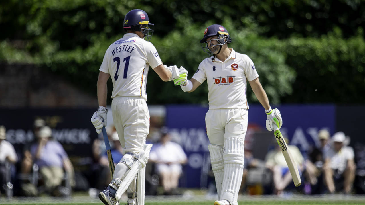 Tom Westley and Dean Elgar put on 198 runs for the second wicket, County Championship, Division One, Yorkshire vs Essex, York, June 29 2025