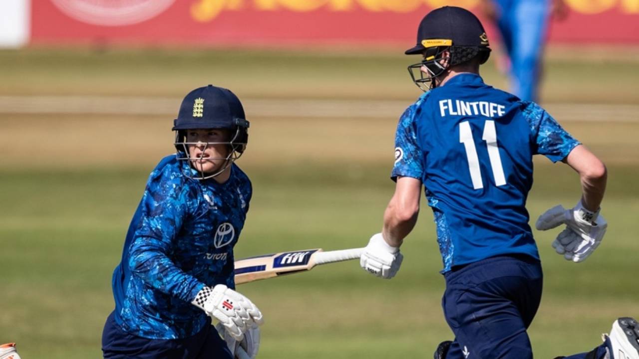 Thomas Rew and Rocky Flintoff put on a 123-run partnership, England U19s vs India U19s, 2nd Youth ODI, Northampton, June 30, 2025