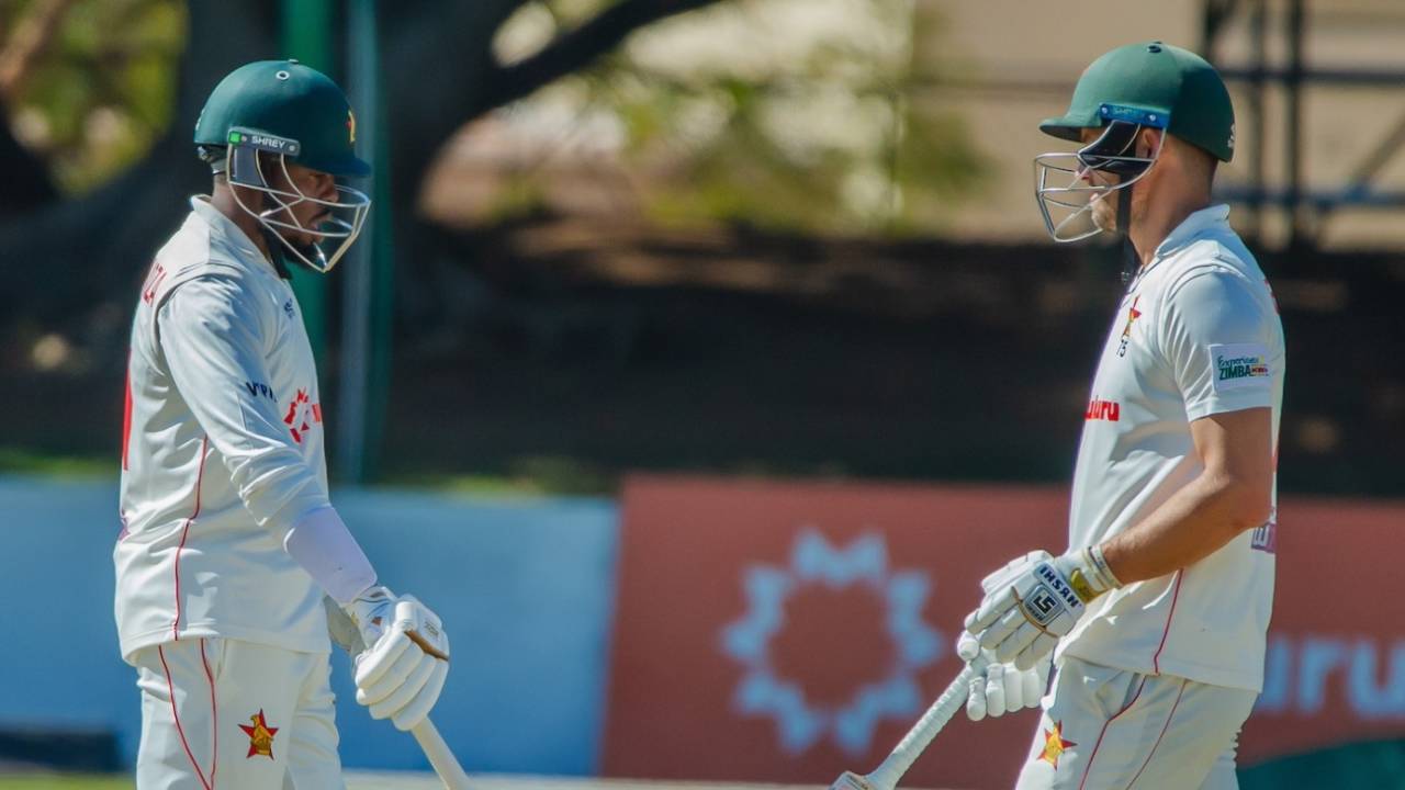 Wellington Masakadza and Craig Ervine put up a half-century stand, Zimbabwe vs South Africa, 1st Test, Bulawayo, 4th day, July 1, 2025