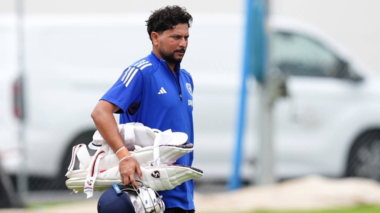 Kuldeep Yadav looks on, England vs India, 2nd Test, Birmingham, July 1, 2025