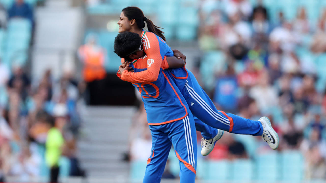 Arundhati Reddy claimed the key wicket of Tammy Beaumont, England vs India, 3rd women's T20I, The Oval, July 4, 2025