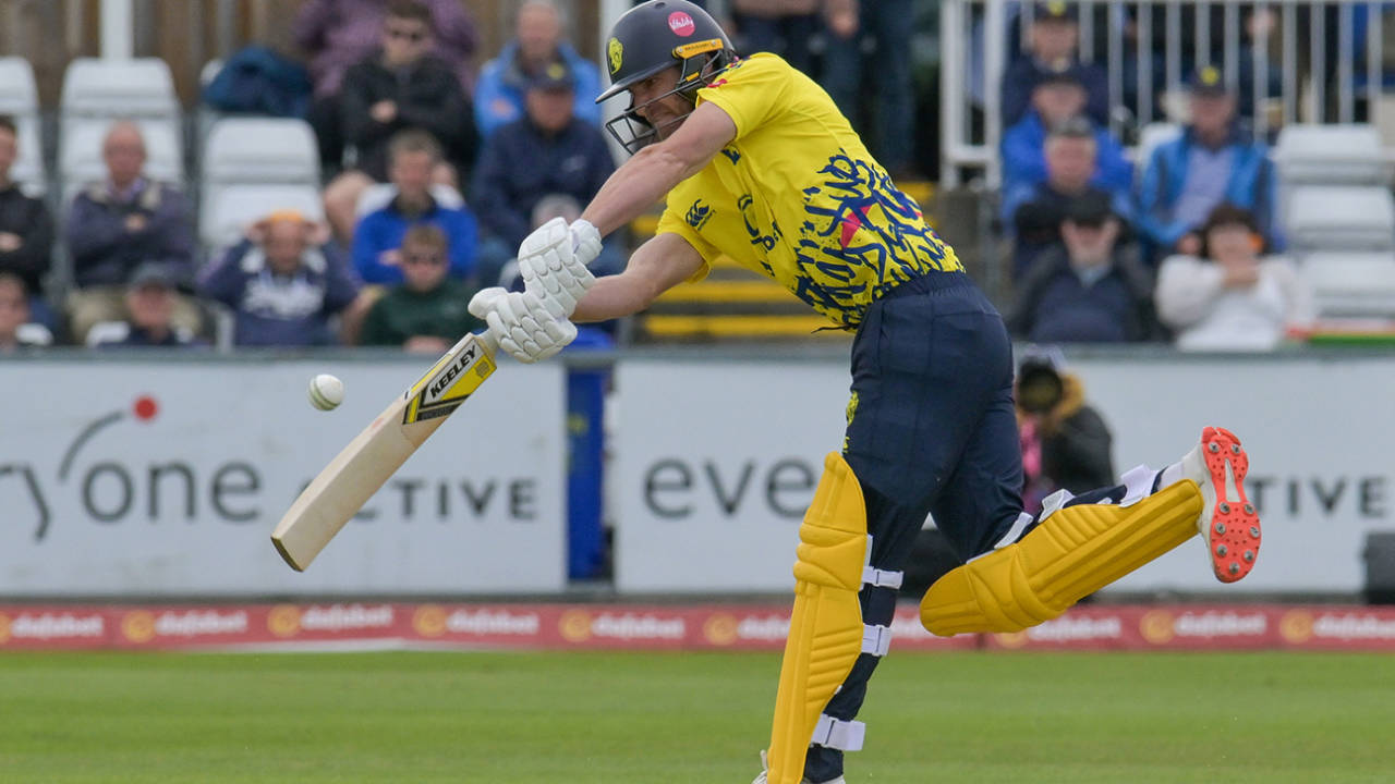 Colin Ackermann comes down the track, Durham vs Lancashire, Chester-le-Street, Vitality Blast, June 1, 2025