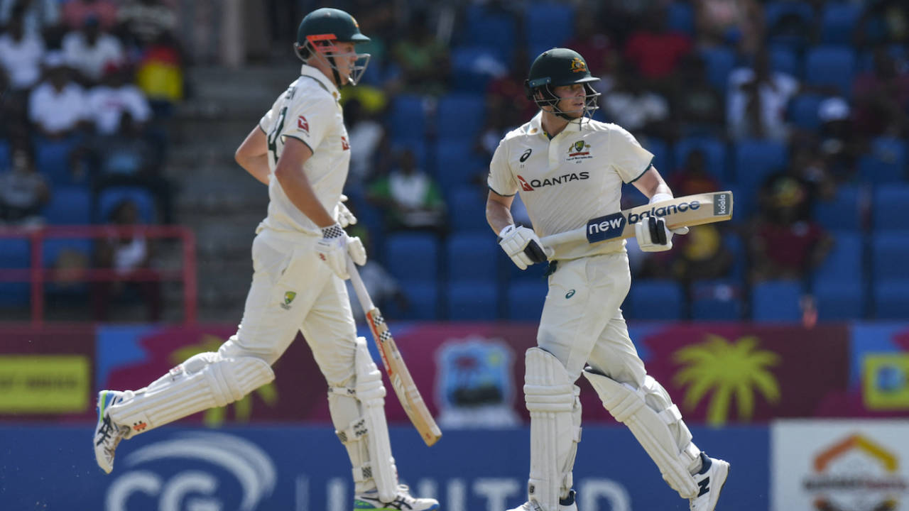 Steven Smith and Cameron Green added 93 off 153 balls for the fourth wicket, West Indies vs Australia, 2nd Test, 3rd day, St George's, July 5, 2025