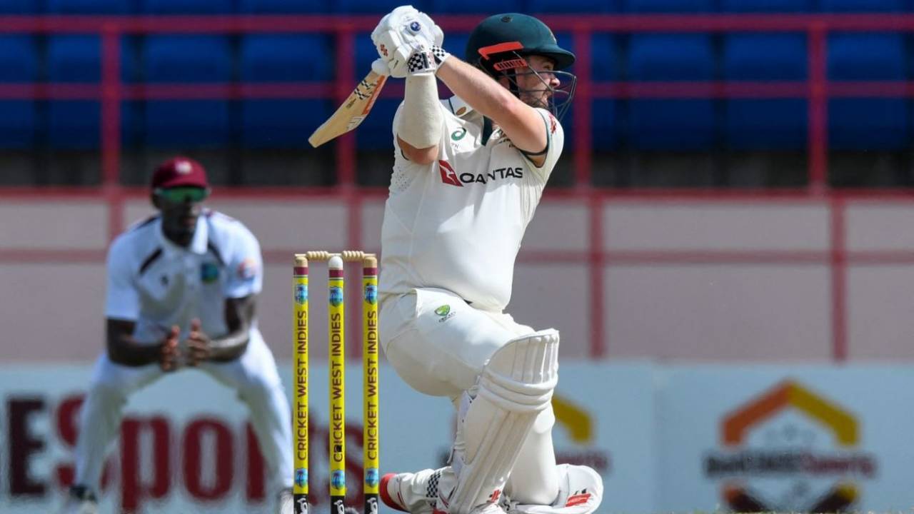 Travis Head square drives with power, West Indies vs Australia, 2nd Test, 3rd day, St George's, July 5, 2025