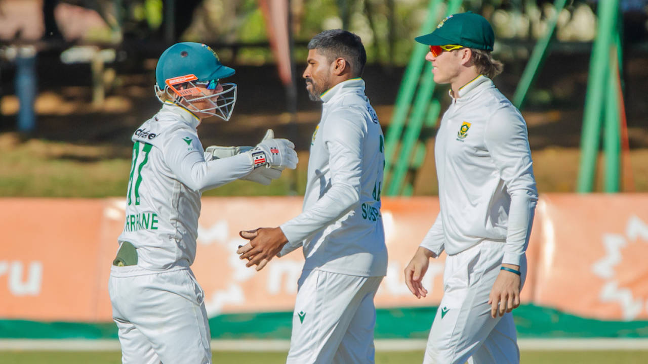 Prenelan Subrayen ran through the lower order, Zimbabwe vs South Africa, 2nd Test, 2nd day, Bulawayo, July 7, 2025