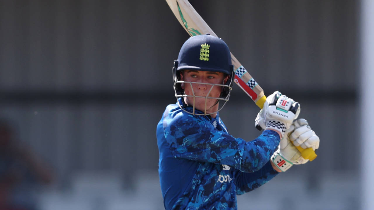 Ben Mayes cuts through backward point, England U19s vs India U19s, 2nd Youth ODI, Northampton, June 30, 2025