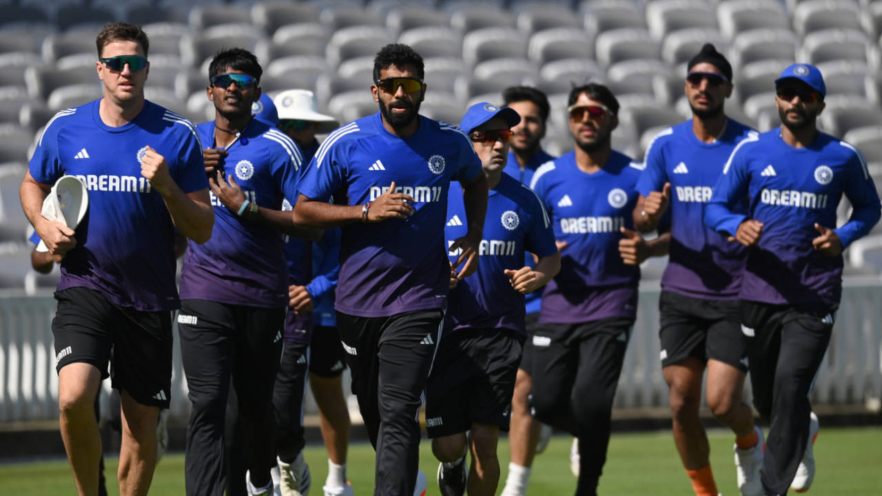 The India team runs during their training session, England vs India, 3rd Test, Lord's, July 9, 2025
