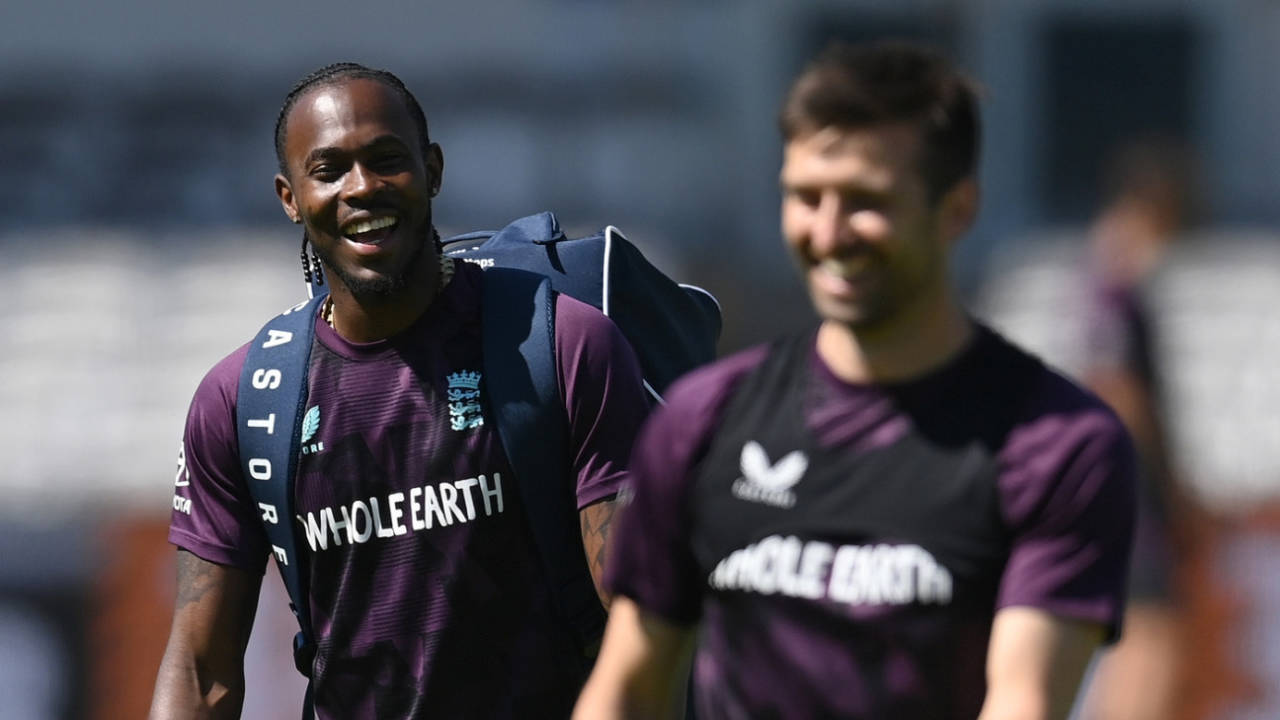 Jofra Archer and Mark Wood share a laugh during training, England vs India, 3rd Test, Lord's, July 9, 2025
