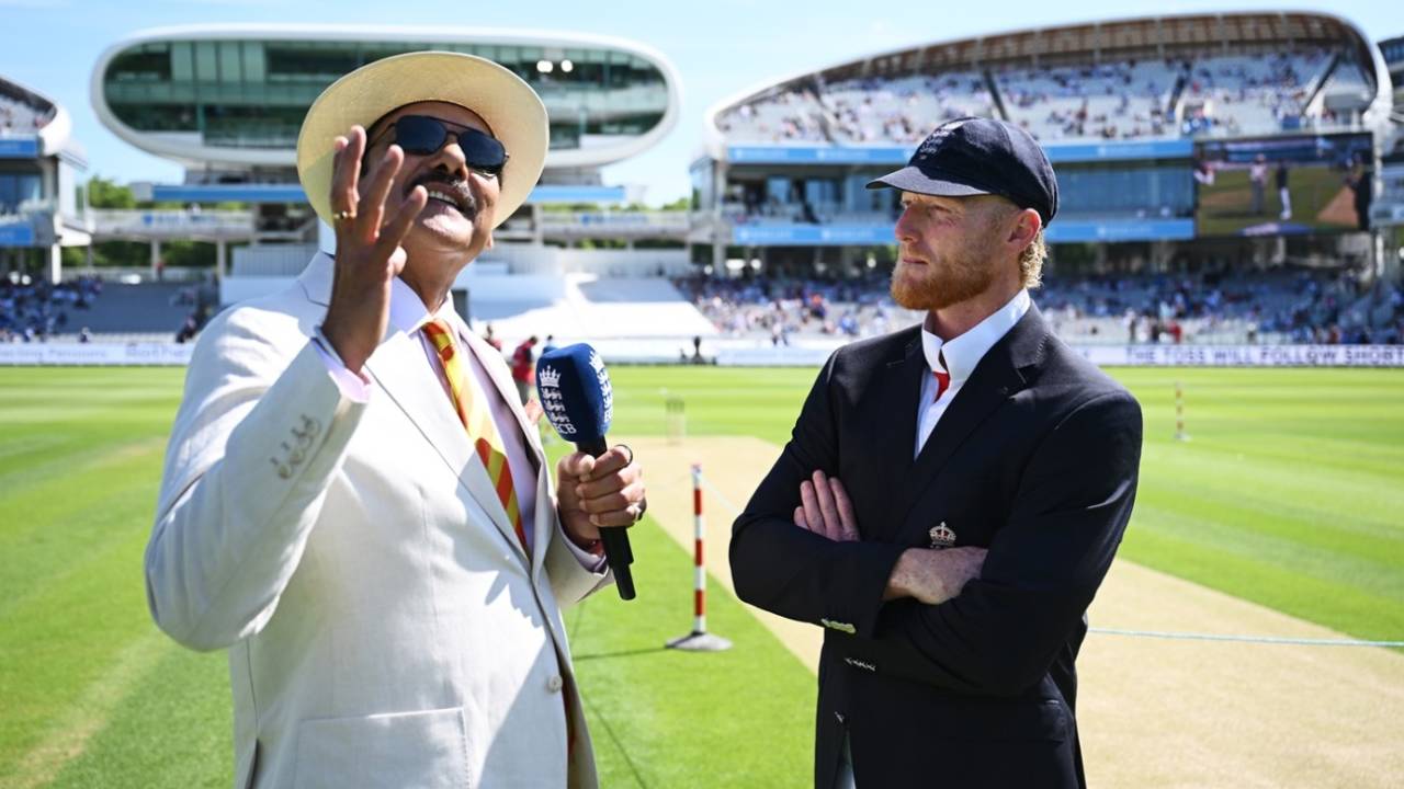 Ravi Shastri chats with Ben Stokes at the toss, England vs India, 3rd Test, Lord's, 1st day, London, July 10, 2025