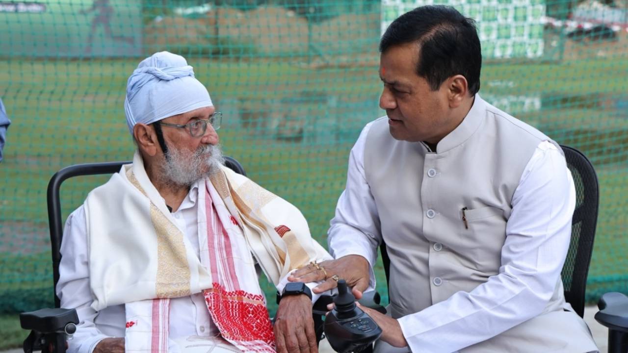 Gurcharan Singh with Sarbananda Sonowal, Delhi, July 10, 2025