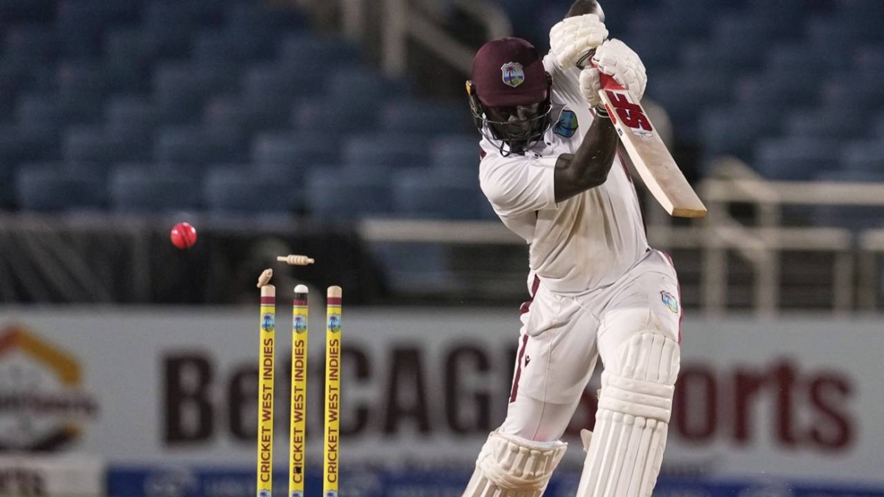 Kevlon Anderson was bowled in his maiden Test innings, West Indies vs Australia, 3rd Test, Kingston, Day 1, July 12, 2025