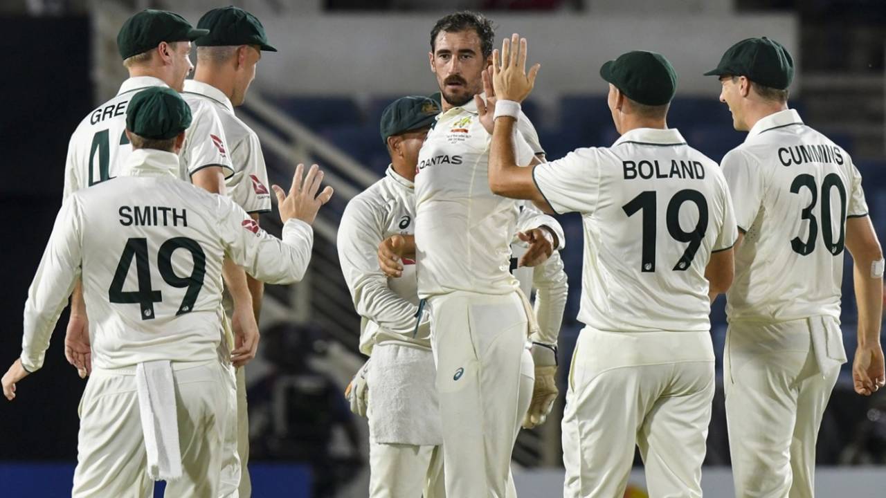 Mitchell Starc struck under lights, West Indies vs Australia, 3rd Test, Kingston, Day 1, July 12, 2025