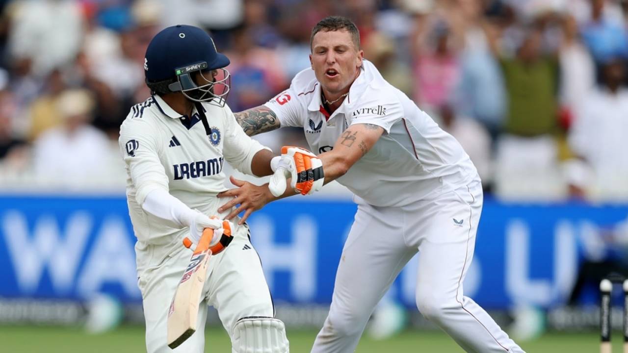 On a collision course: Ravindra Jadeja and Brydon Carse, England vs India, 3rd Test, Lord's, fifth day, July 14, 2025