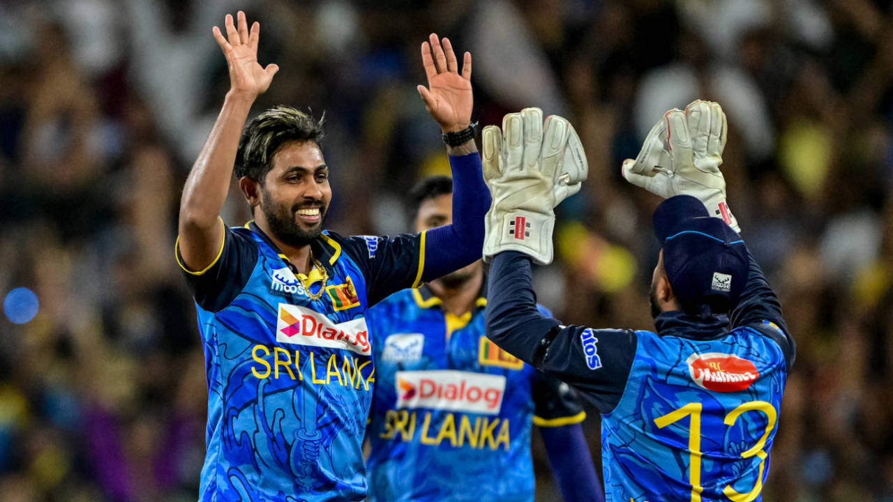 Nuwan Thushara celebrates a wicket, Sri Lanka vs Bangladesh, 3rd T20I, Colombo (RPS), July 16, 2025