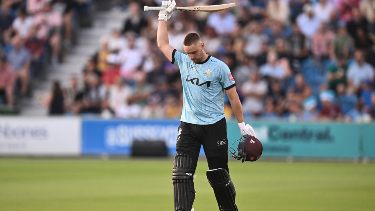Will Jacks notched a century, Sussex vs Surrey, Men's T20 Blast, Hove, July 18, 2025