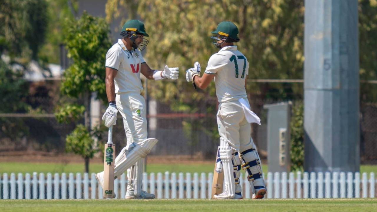 Jake Weatherald and Jason Sangha put up a double-century partnership, Australia A vs Sri Lanka A, 2nd unofficial Test, Darwin, 3rd day, July 22, 2025 