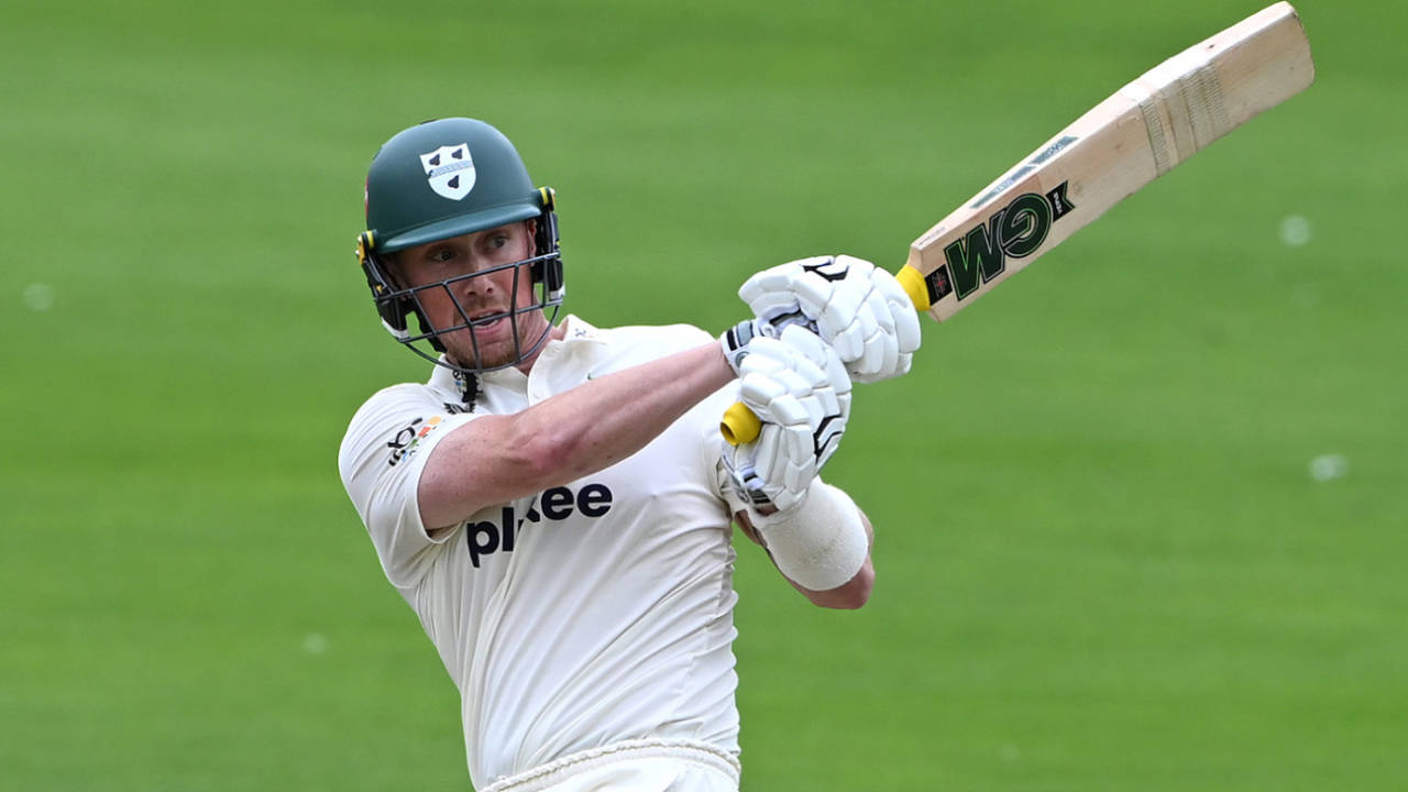 Adam Hose swings into the leg side, Warwickshire vs Worcestershire, County Championship, Division One, Edgbaston, July 22, 2025